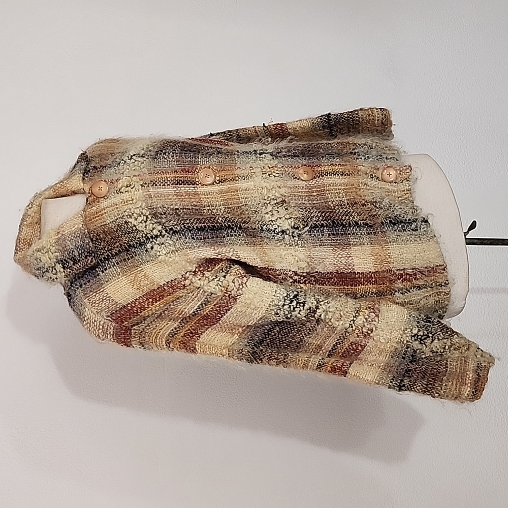 Elizabeth Jenkins Taos Jacket Plaid Wool Blend Artisan Tan Multicolor Size XL - Picture 6 of 16